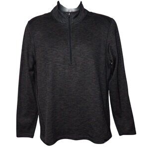 REI Mens M 1/4 Zip‎ Hiking Trail Shirt Long Sleeve gray/black Heather Gorpcore